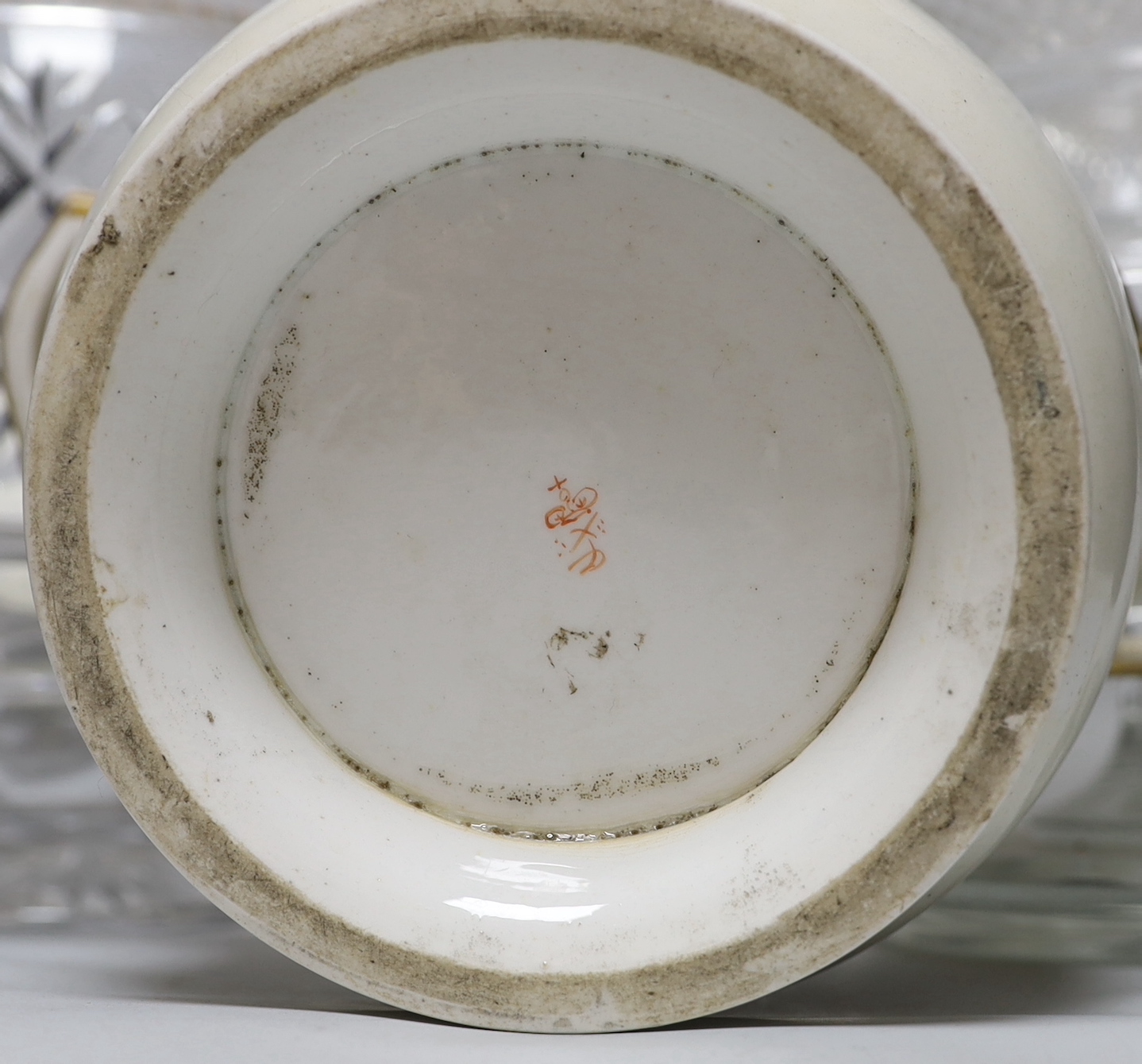 Two Victorian cut glass bowls and an ice pail